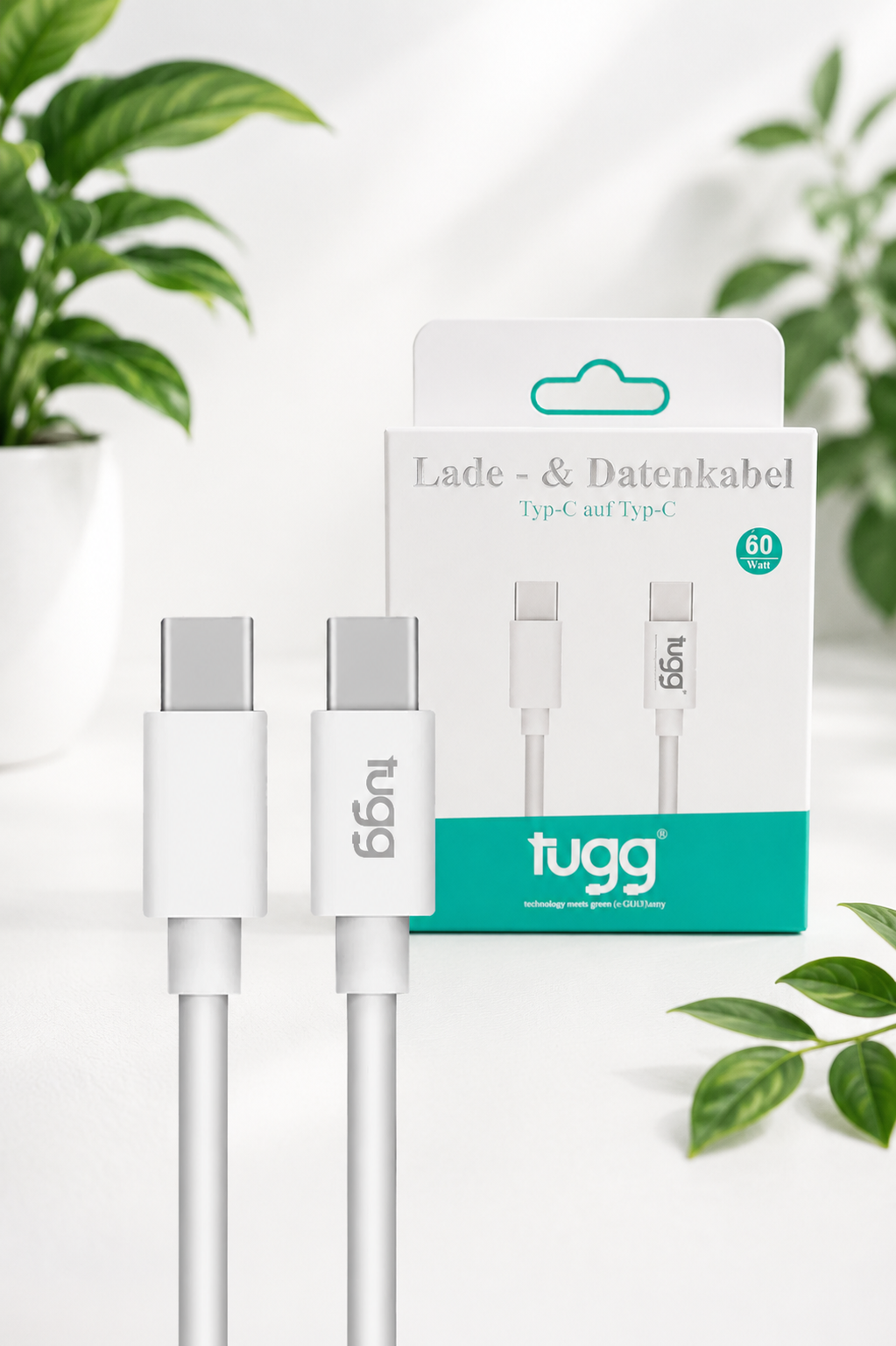 TUGG USB C Kabel 1m Typ C auf Typ C Ladekabel 60W Schnellladekabel 3A USB-C