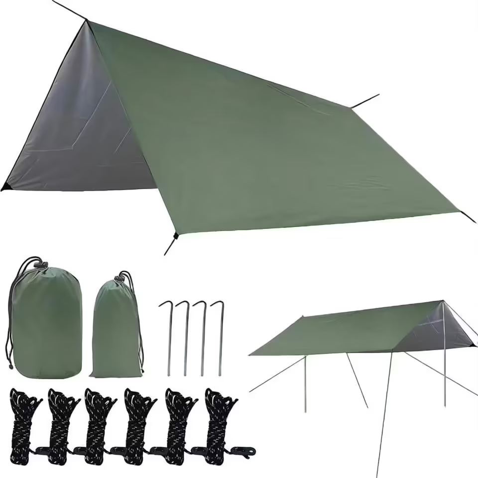 Camping Tarp 3x3m Wasserdicht Zeltplane Sonnensegel Anti UV Outdoor