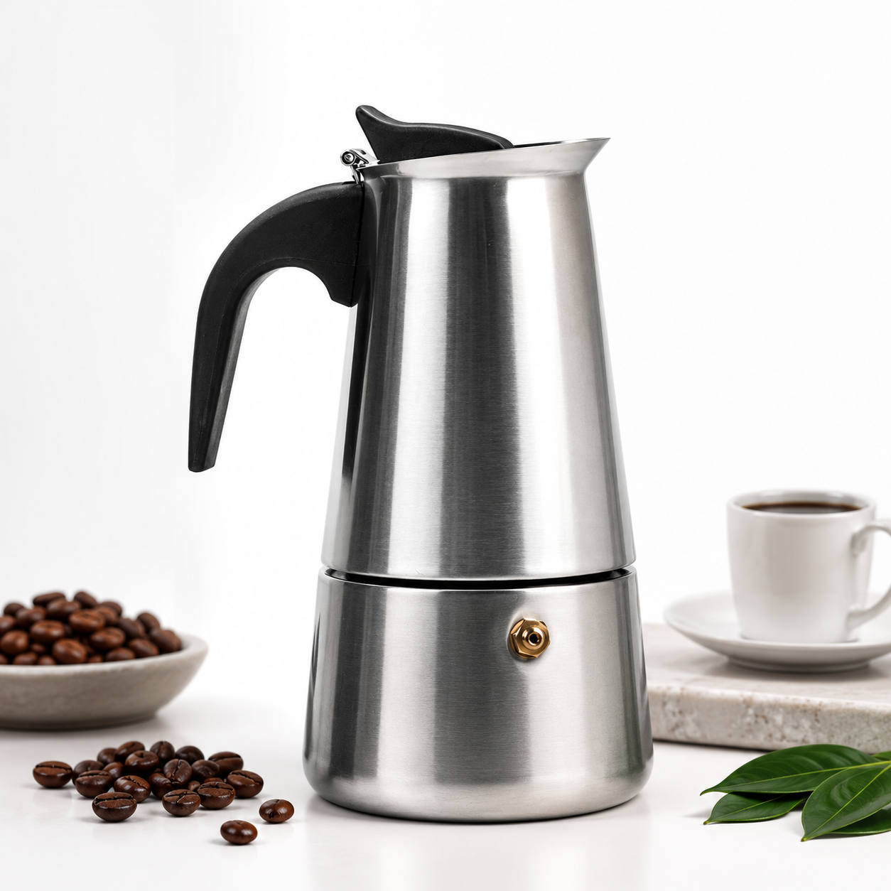 Espressokocher 300ml 6 Tassen Edelstahl Mokkakanne Kaffeekocher Induktion