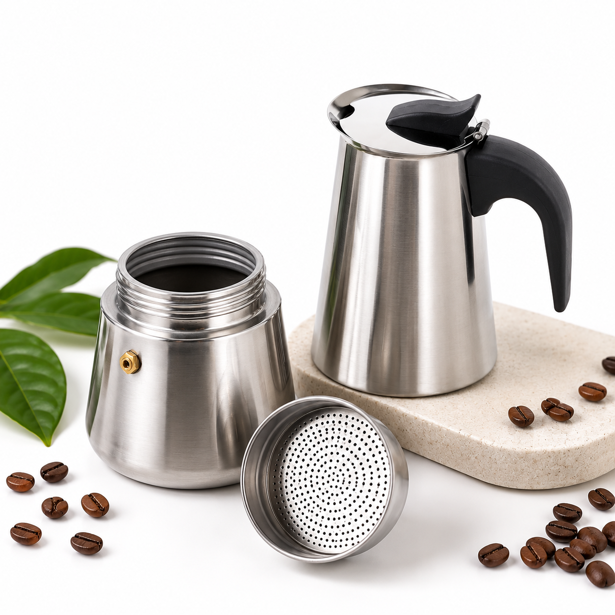 Espressokocher 300ml 6 Tassen Edelstahl Mokkakanne Kaffeekocher Induktion