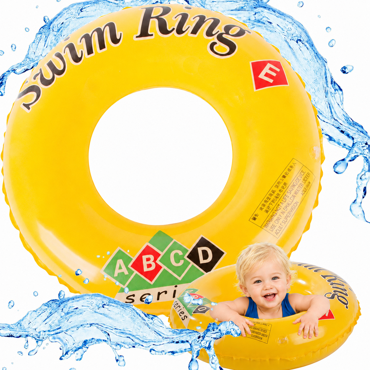 Schwimmring Kinder Aufblasbar 45cm Baby Pool Schwimmhilfe 3-6 Jahre