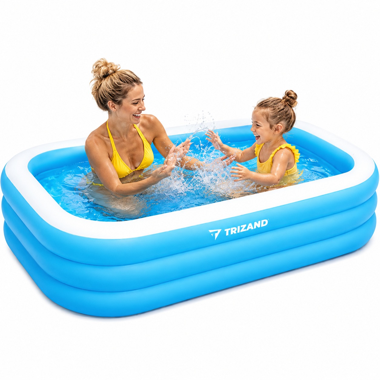 Aufblasbarer Familienpool 185x130x50cm Kinderpool Gartenpool 350L Blau