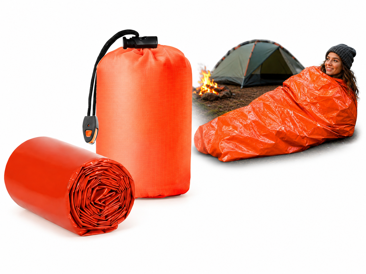 Notfall Schlafsack Biwaksack – Rettungsschlafsack wasserdicht für Outdoor & Surv