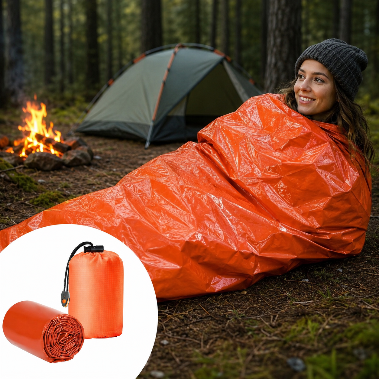 Notfall Schlafsack Biwaksack – Rettungsschlafsack wasserdicht für Outdoor & Surv