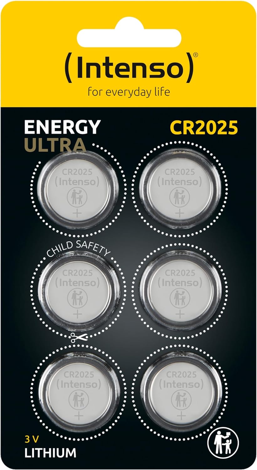 6 button cells CR 2025 Intenso Energy Ultra Lithium batteries in blister pack
