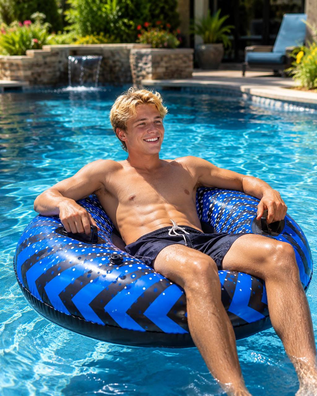 Aufblasbarer Schneereifen 94 cm Snow Tube Schwimmring mit Griffen Zugseil