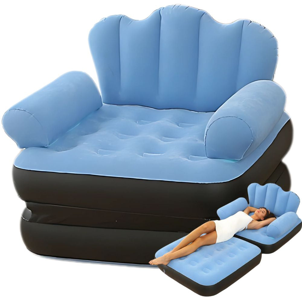 Aufblasbares 2in1 Sofa Sessel Bett – Luftsofa mit Rückenlehne und Armlehnen