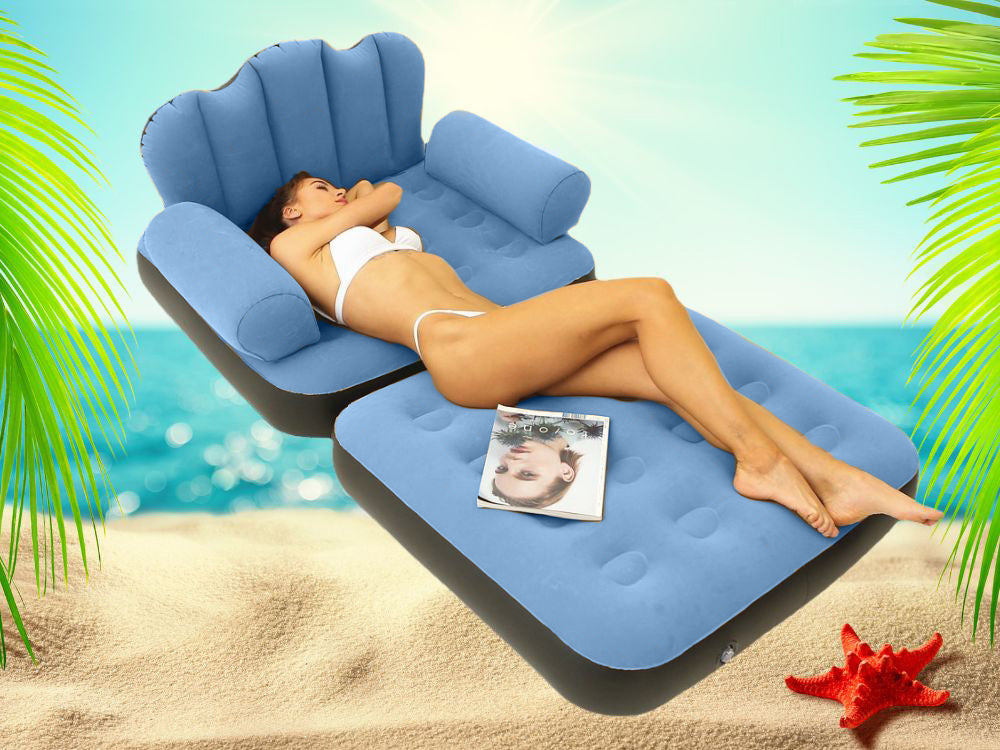 Aufblasbares 2in1 Sofa Sessel Bett – Luftsofa mit Rückenlehne und Armlehnen