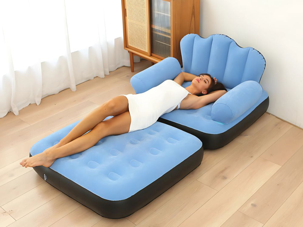 Aufblasbares 2in1 Sofa Sessel Bett – Luftsofa mit Rückenlehne und Armlehnen