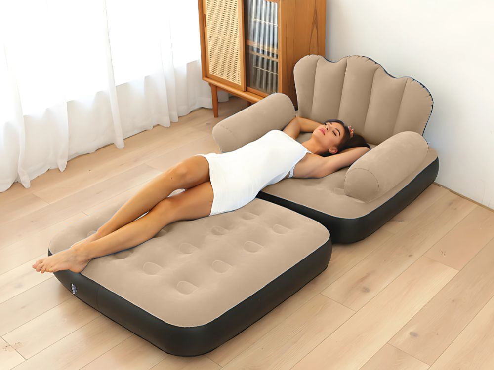 Aufblasbares 2in1 Sofa Sessel Bett – Luftsofa mit Rückenlehne und Armlehnen