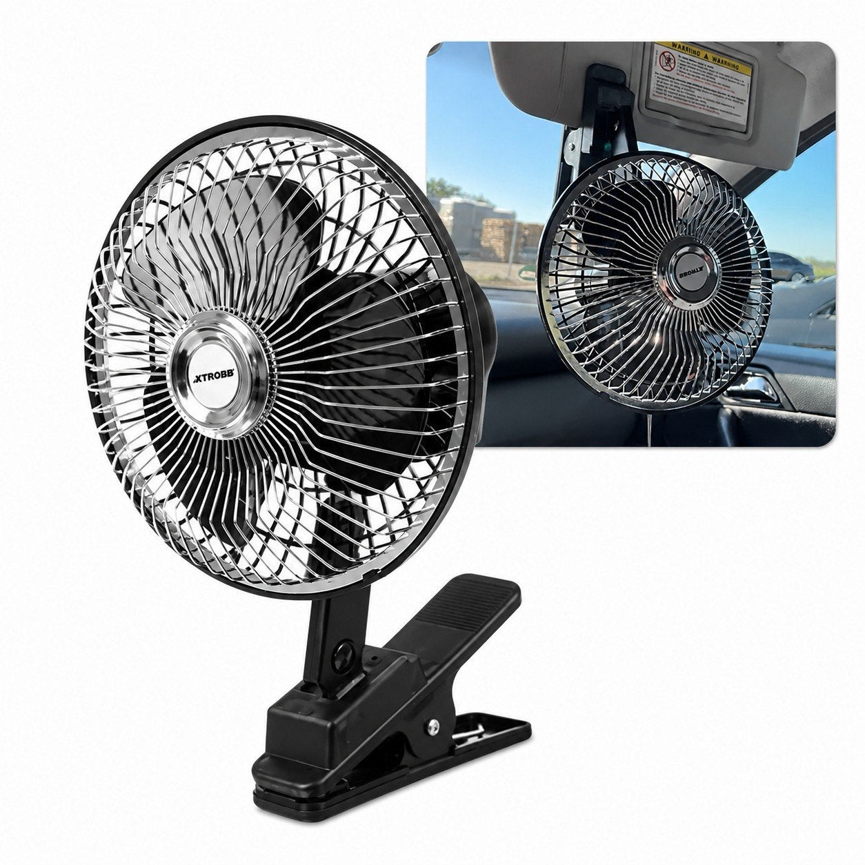 Auto Ventilator 12V Clip Ventilator Oszillierend Kfz Lüfter Zigarettenanzünder