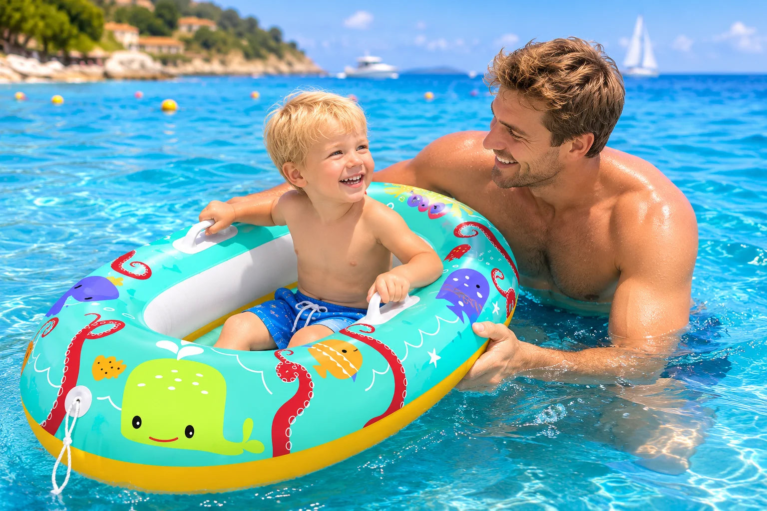 Bestway Kinderboot Aufblasbar 119x79cm Schwimmbett Schwimmboot Pool Boot