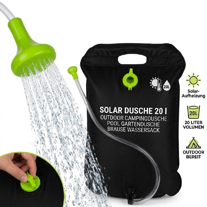 Camping Solardusche 20L â Mobile Outdoor Dusche fĂŒr Garten, Camping und Reisen