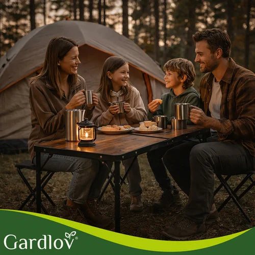 Camping Tisch Set klappbar mit 4 StĂŒhlen Koffer höhenverstellbar Outdoor