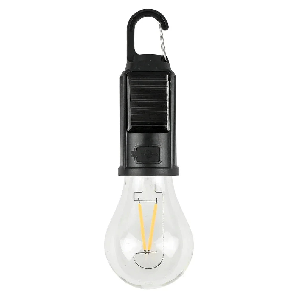 Campinglampe Solar LED USB Wiederaufladbar Karabiner Wasserdicht 3 Lichtmodi