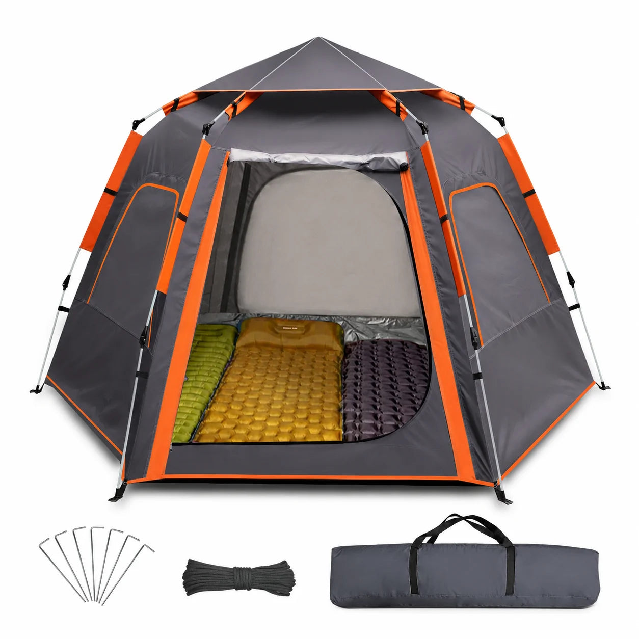 Campingzelt 4 Personen Pop Up Wurfzelt Automatik Kuppelzelt Wasserdicht