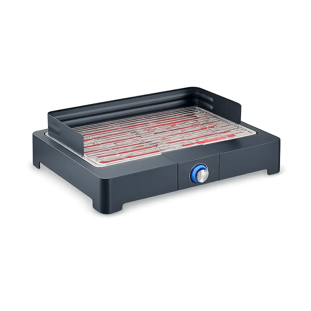SEVERIN PG 8565 Elektrogrill 2200 W – Tischgrill mit Edelstahl-Grillrost für Balkon, Garten und Innenbereich