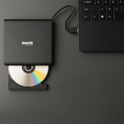 Externes USB CD DVD Laufwerk – Tragbarer Brenner & Player für PC, Laptop & Mac