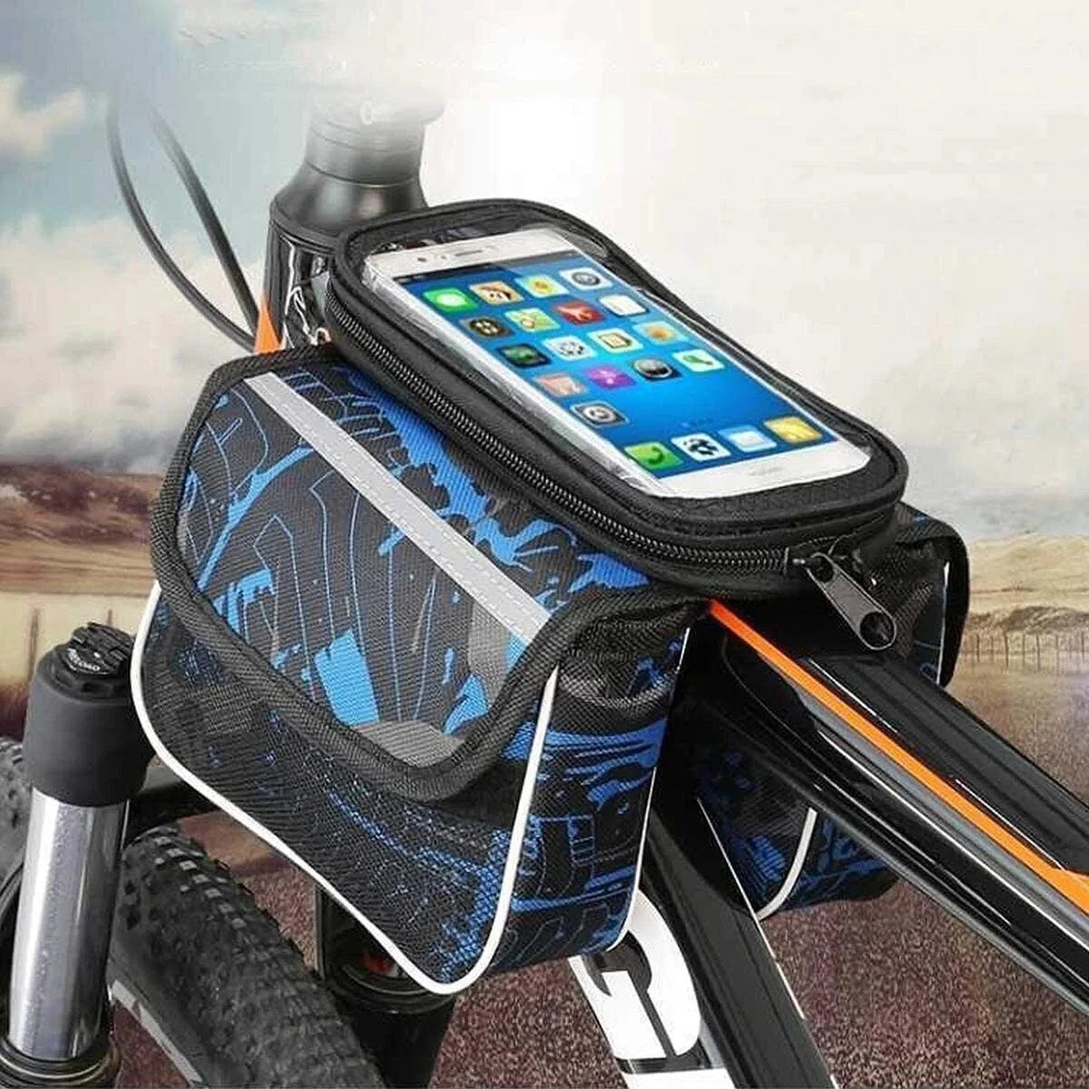 Fahrrad Rahmentasche Blau â Oberrohrtasche mit Handyfach & Stauraum