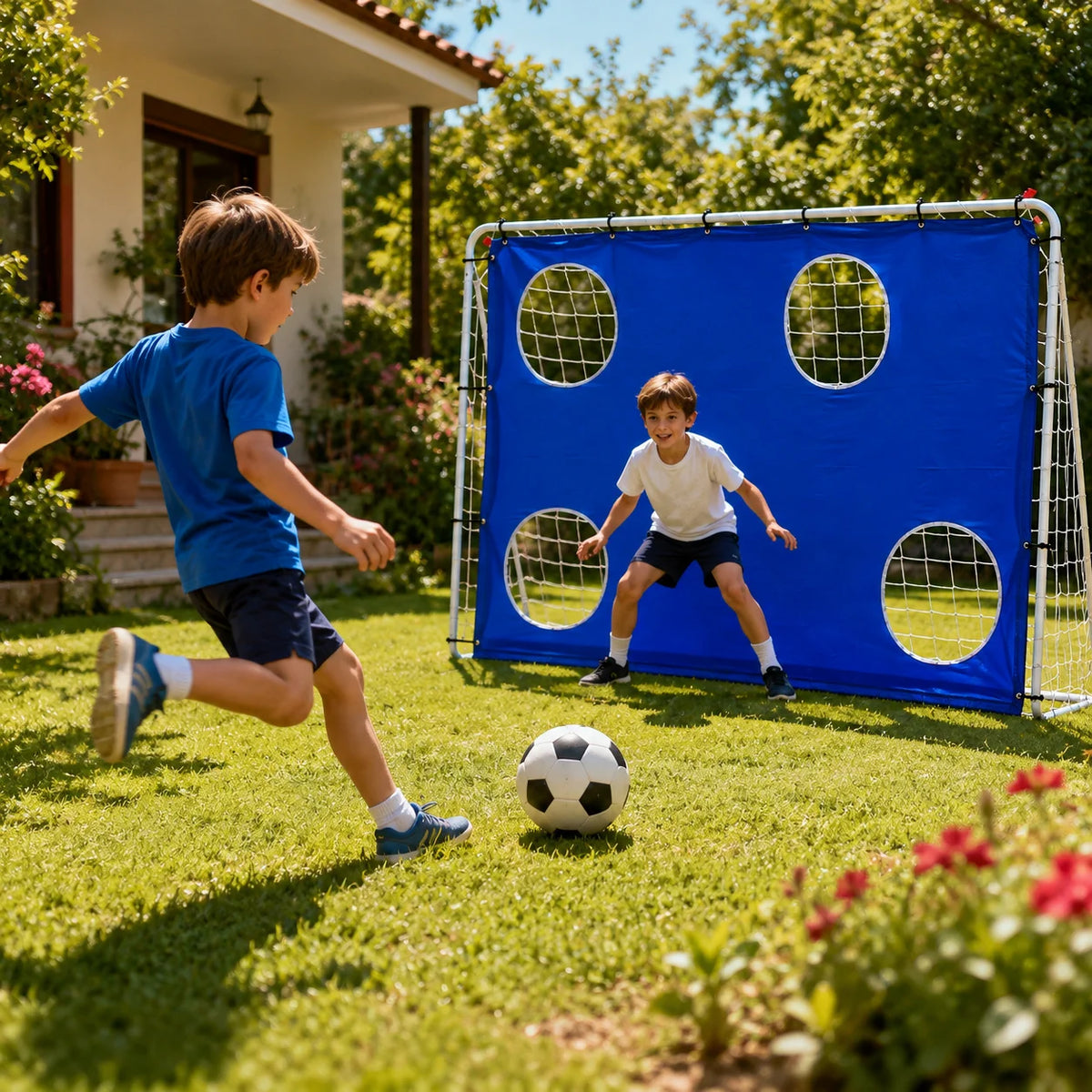 FuĂballtor mit Torwand & Zielmatte 217x153 cm â Trainingsset fĂŒr Garten & Kinder