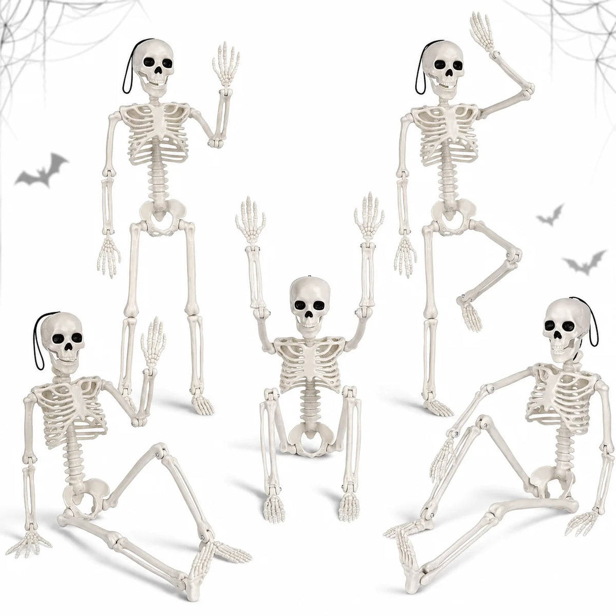 Halloween Skelett Deko 40cm Hängend Beweglich Gruseldeko Horror Party Knochen