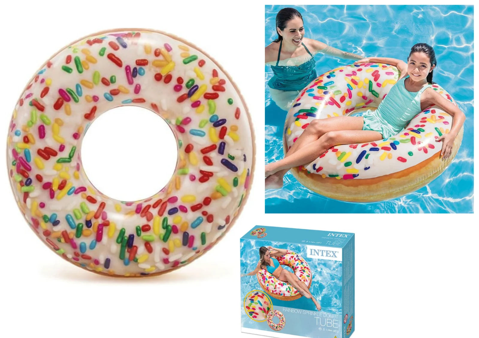 Intex Schwimmreifen Donut 99cm XXL – aufblasbarer Schwimmring für Pool & Strand