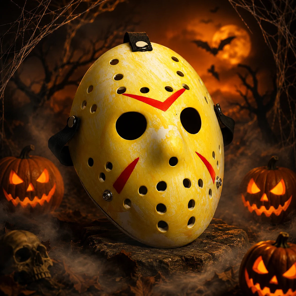 Horror Hockey Maske für Erwachsene – Halloween Kostüm, Cosplay Maske und Verkleidungszubehör