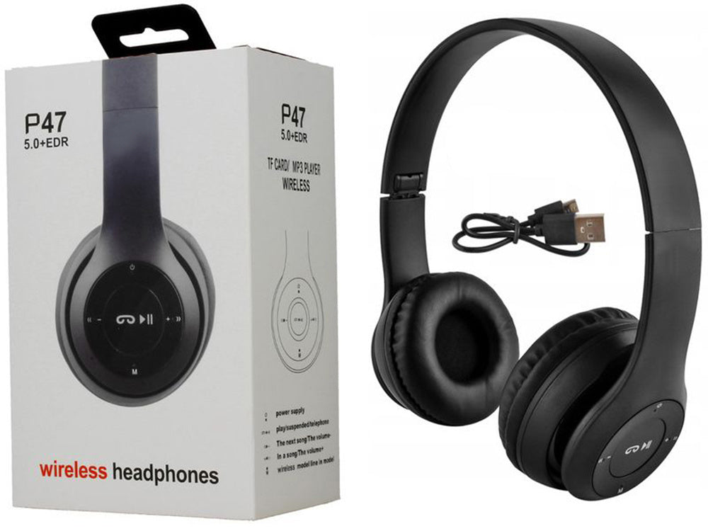P47 Kabellose Bluetooth Kopfhörer â Faltbares Headset mit Mikrofon, MP3 & FM-Radio