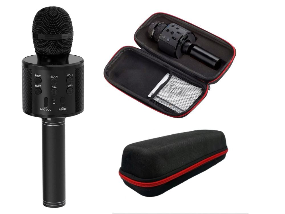 Kabelloses Bluetooth Karaoke Mikrofon – Rundes Design, Etui, Sprachmodi & Echo-Effekt