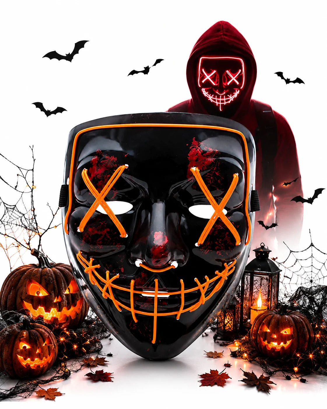LED horror mask like from the Purge - Halloween horror disguise face mask
