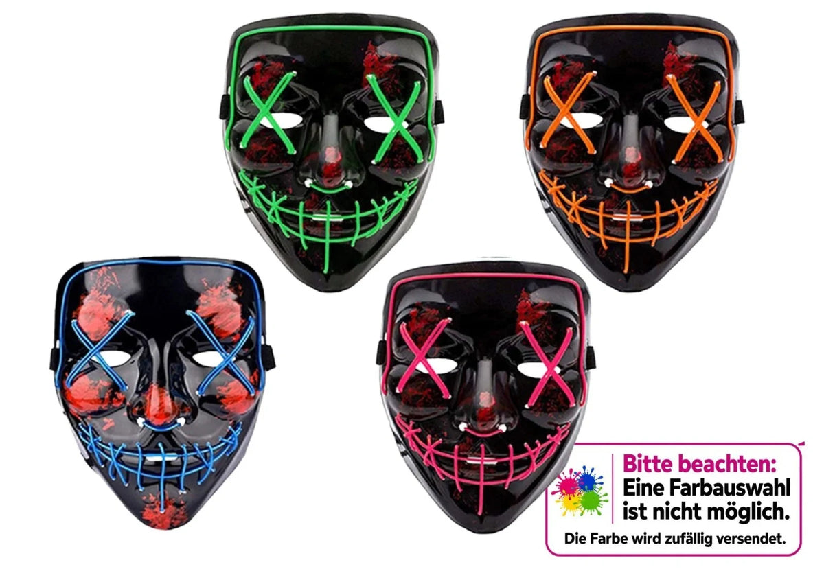 LED Mask The Purge Helloween Carnival Rave Party, with light effects Zombie Party