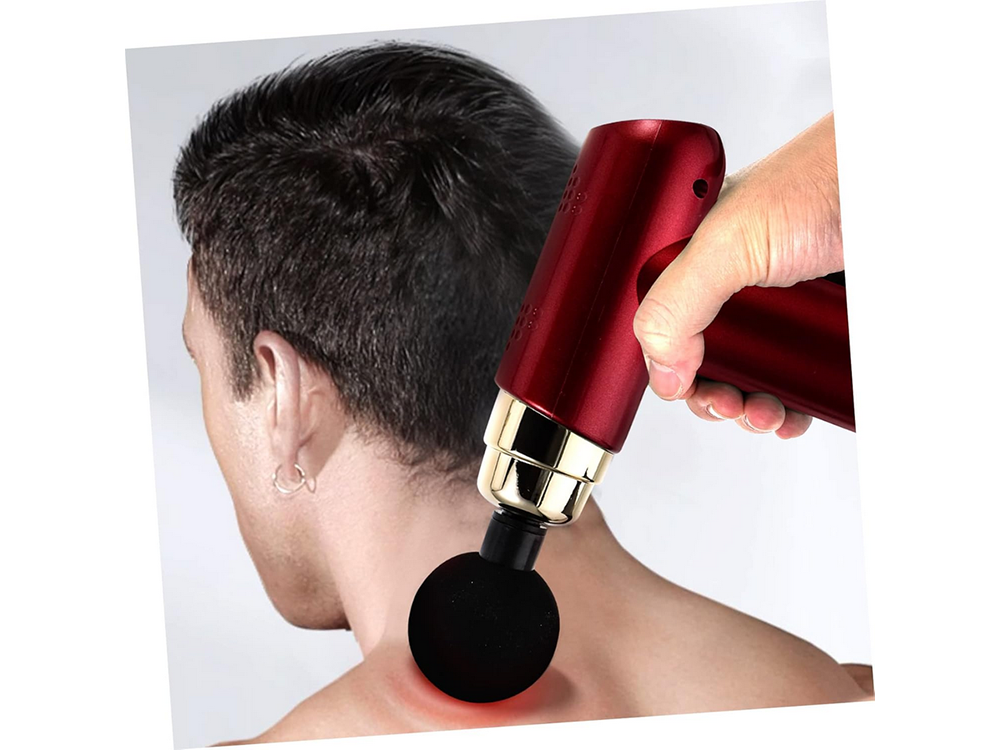 Mini Massagepistole mit 4 Aufsätzen und 6 Intensitätsstufen – Tragbares Muskelmassagegerät mit USB-C