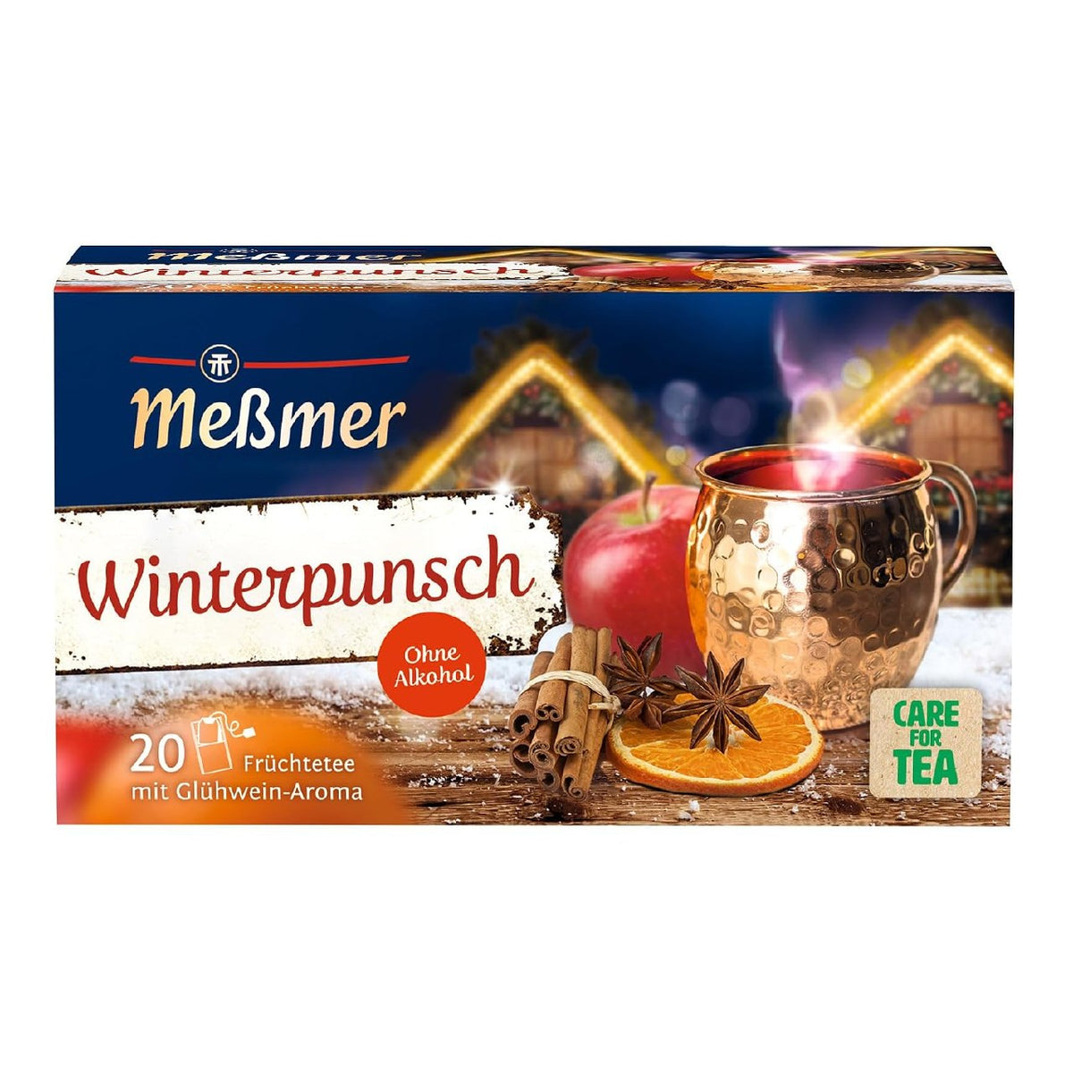 Meßmer Winterpunsch Früchtetee Glühwein Geschmack 20 Teebeutel Alkoholfrei Vegan
