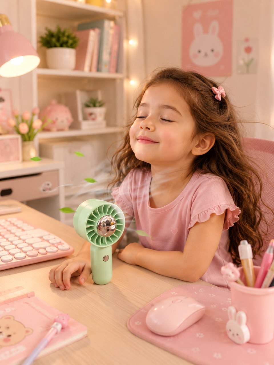 Mini USB Akku Ventilator DM-51 – Leiser Handventilator mit 3 Stufen USB-C
