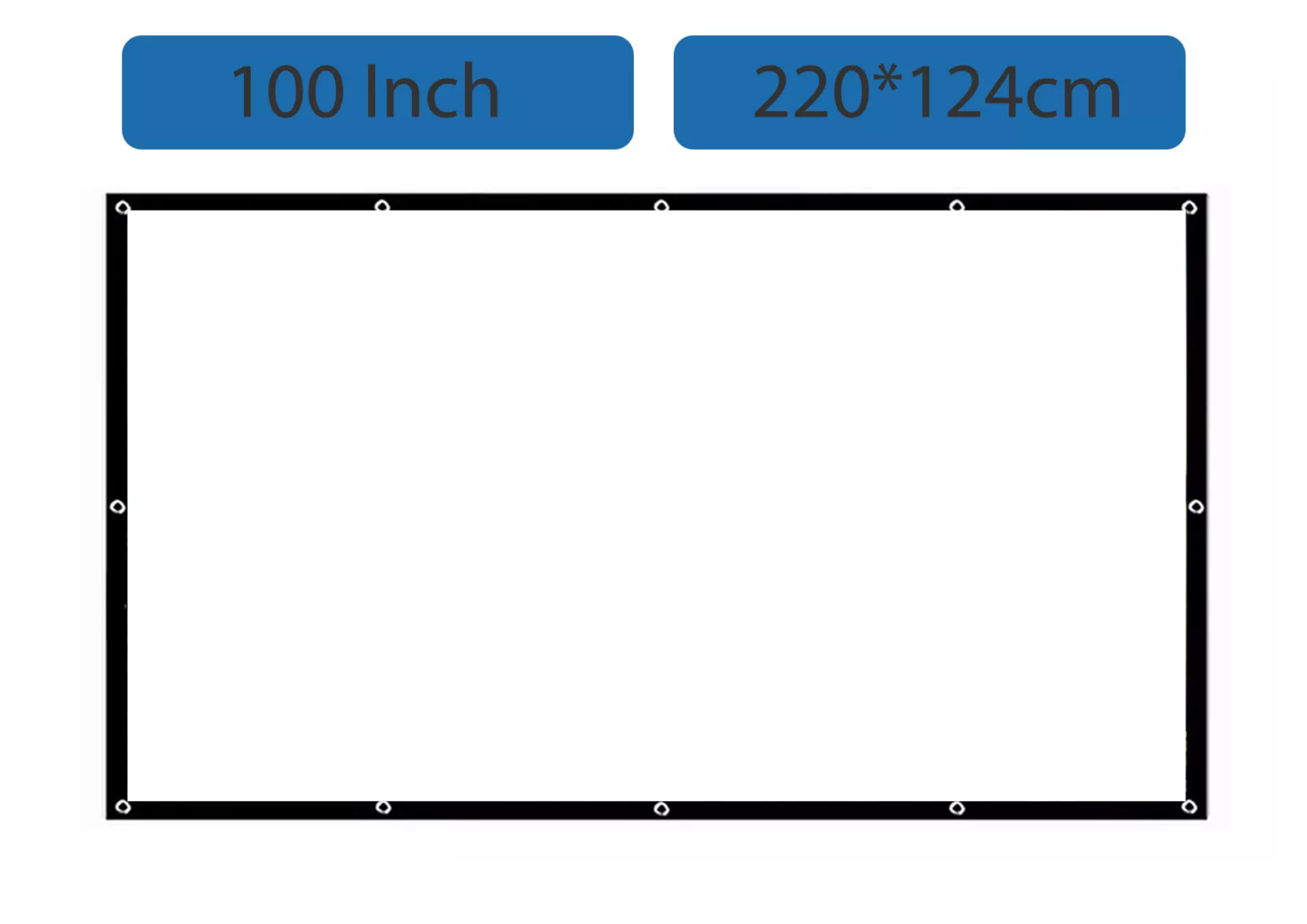 100" Projector Screen Foldable Projector Screen 16:9 HD + Hook