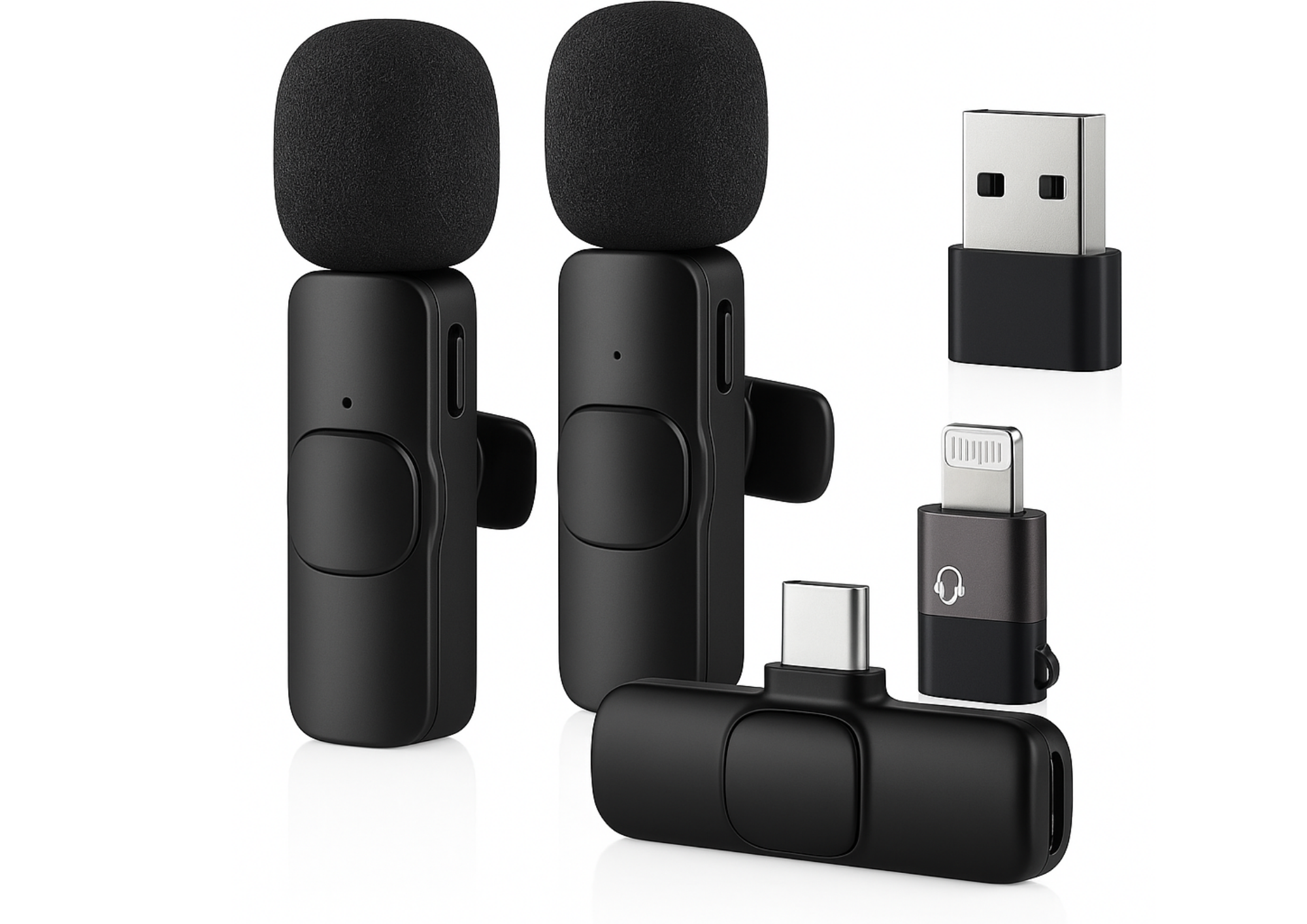 2-way wireless microphone for iPhone/iPad/Android, plug & play