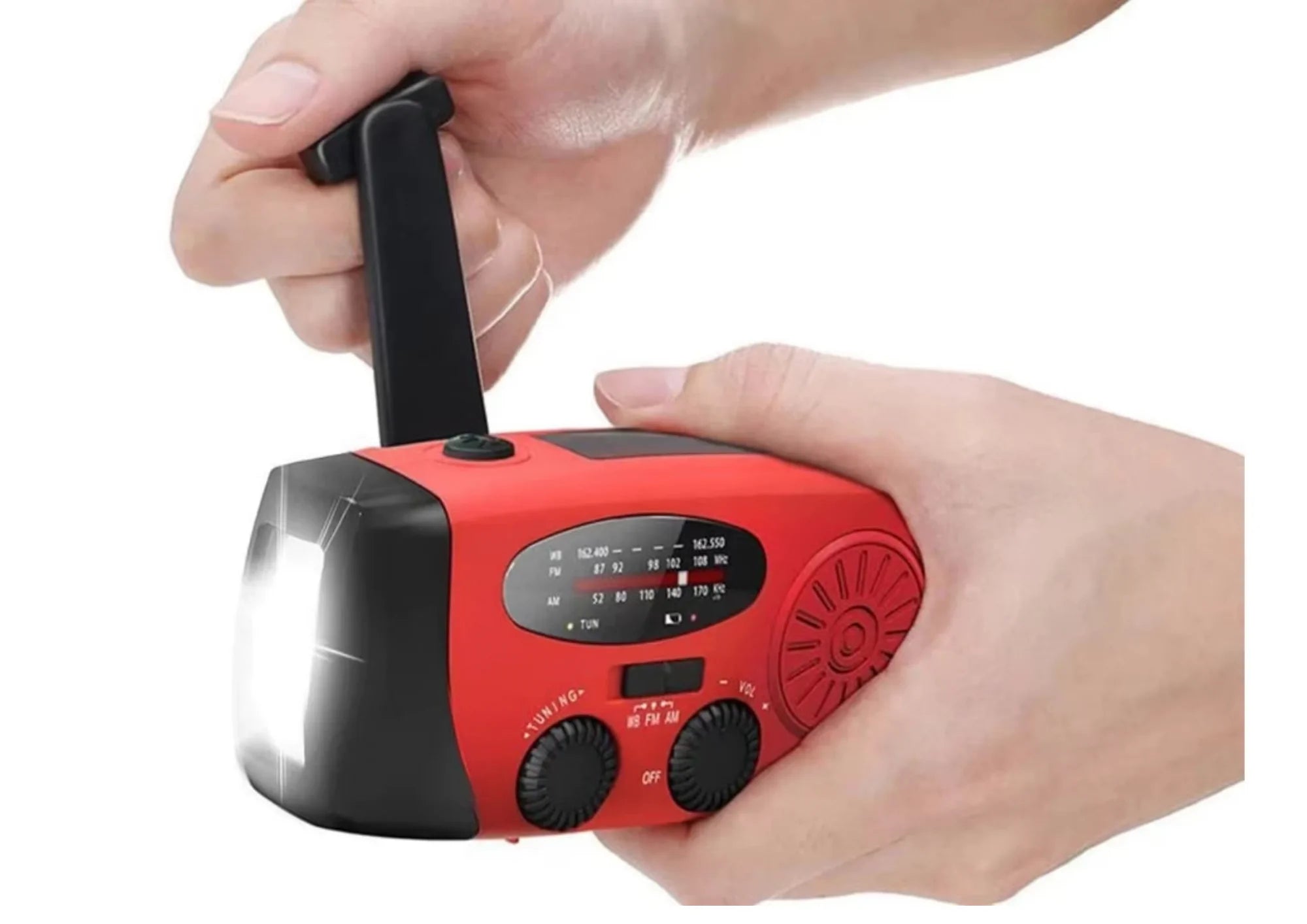 Multifunktionales Notfallradio mit Solar Kurbel LED Taschenlampe & Powerbank AM FM WB