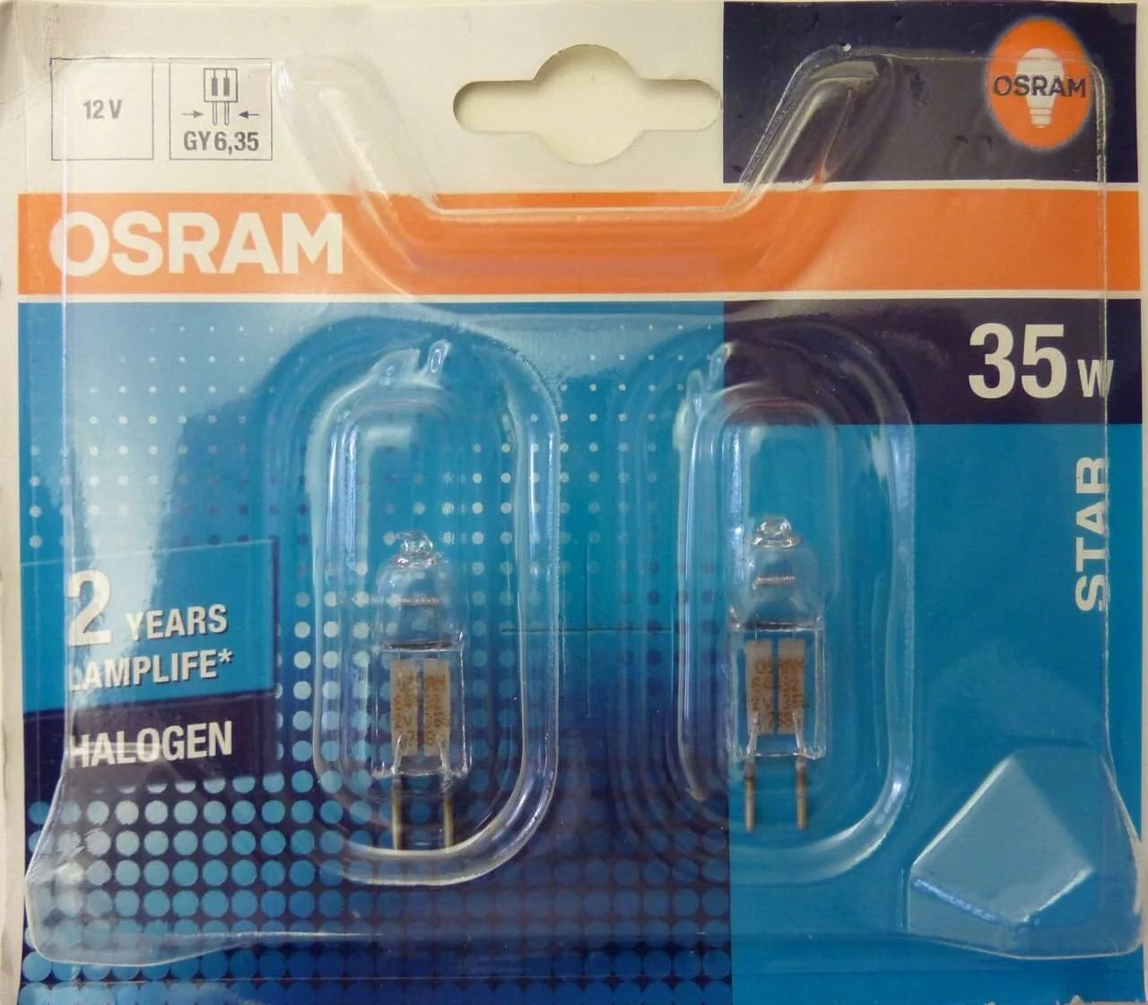 Osram HaloStar GY6.35 Halogen Stiftsockellampen 35W 12V warmweiß 2900K dimmbar 2er-Pack