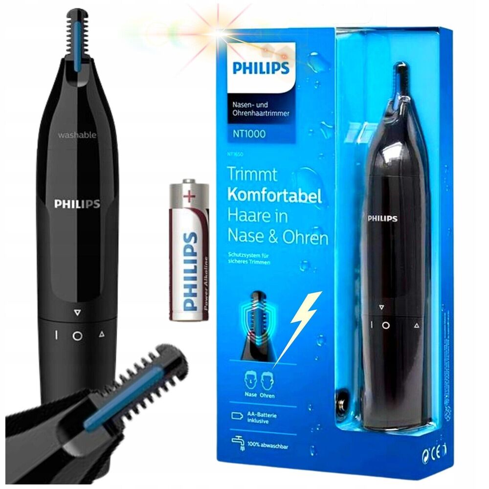 Philips NT1650/16 Ear and Nose Hair Trimmer, Cordless, AA, Double-Sided...