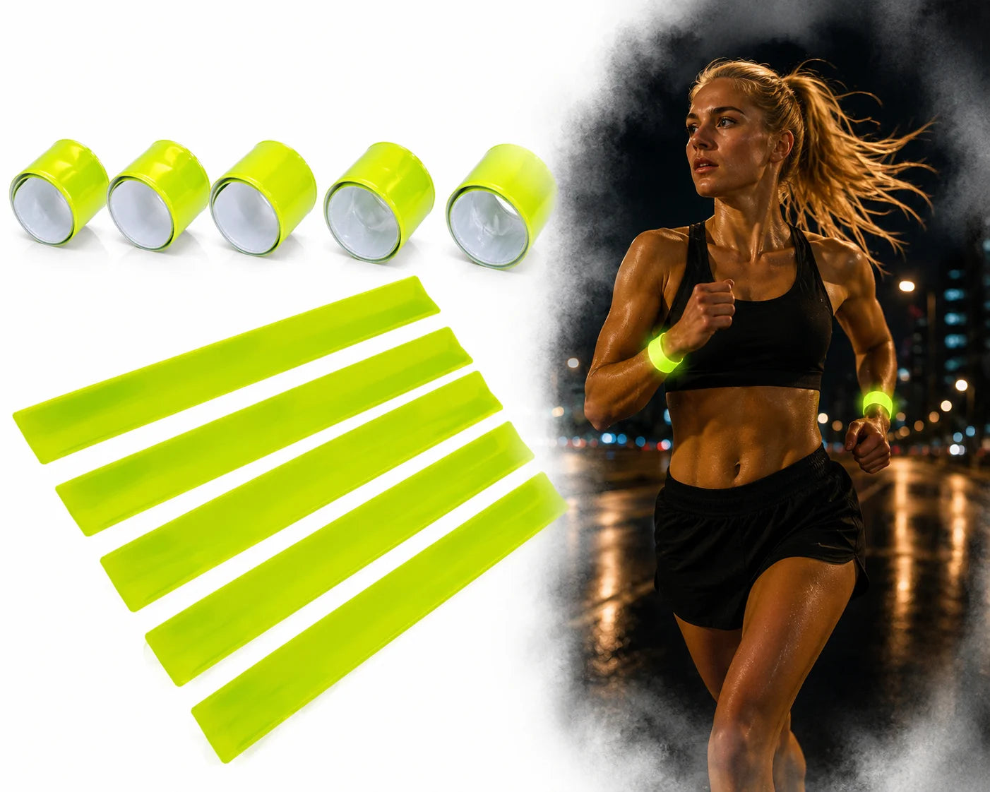 Reflektierendes Sicherheitsband Gelb 30 cm – Reflektorband für Joggen, Laufen & Radfahren – 1 oder 10 Stück
