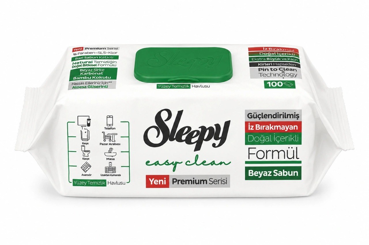 Sleepy Surface Cleaning Towel – Grün, Weißseifenduft | Hypoallergenes Reinigungstuch für Glas, Holz & Stein | Schnell trocknend & streifenfrei