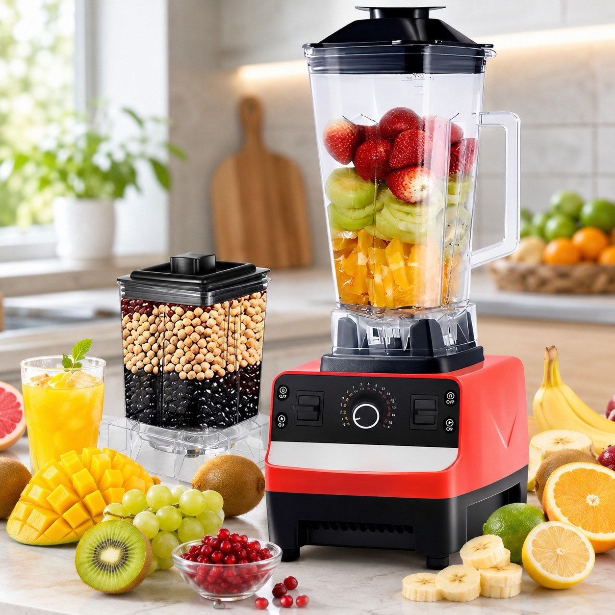 Standmixer 2000W 2L Smoothie Mixer Profi Blender Eiscrusher 6 Stufen BPA Frei
