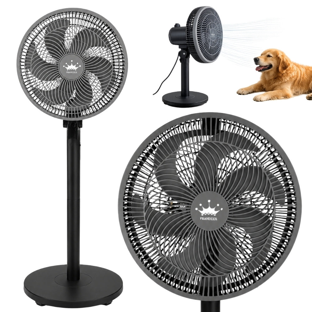 Standventilator 75W mit Oszillation – Höhenverstellbarer Ventilator mit 7 Flügeln bis 115 cm