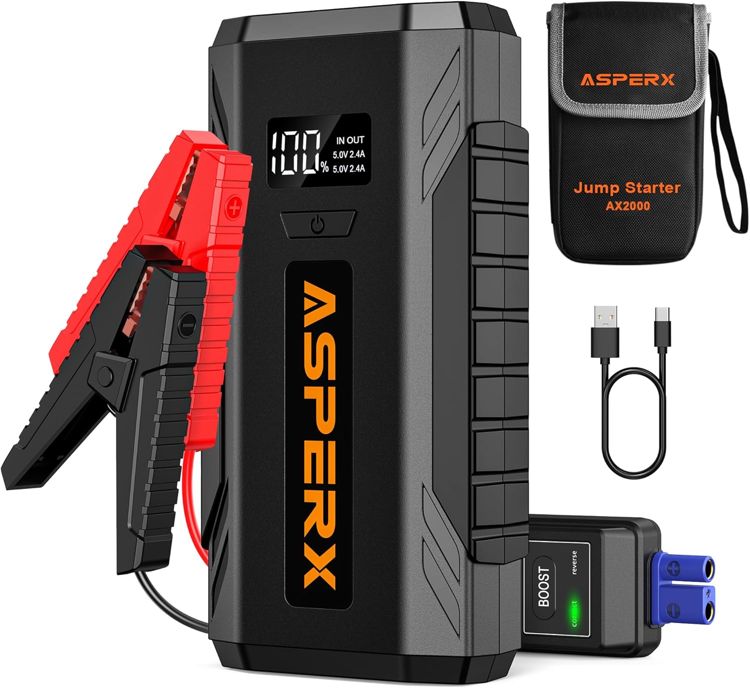 Jump Starter Charger Booster Power Bank 5.5L Gas 1500A for 12V LED