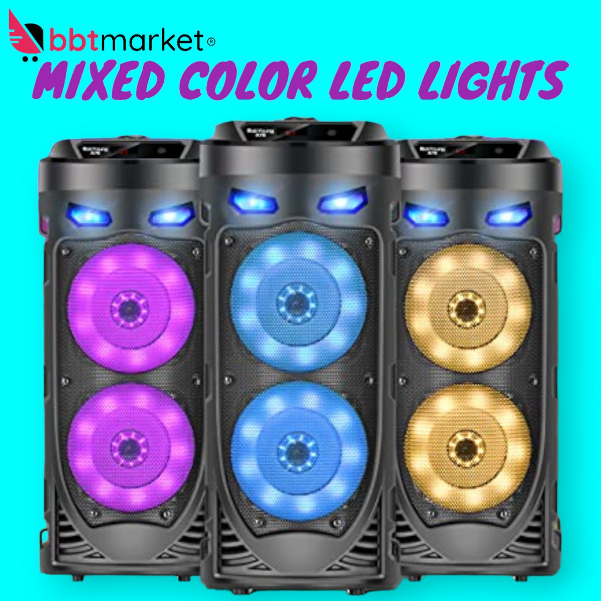 Portable Bluetooth Speaker Mobile DJ Party Bluetooth Speaker LED