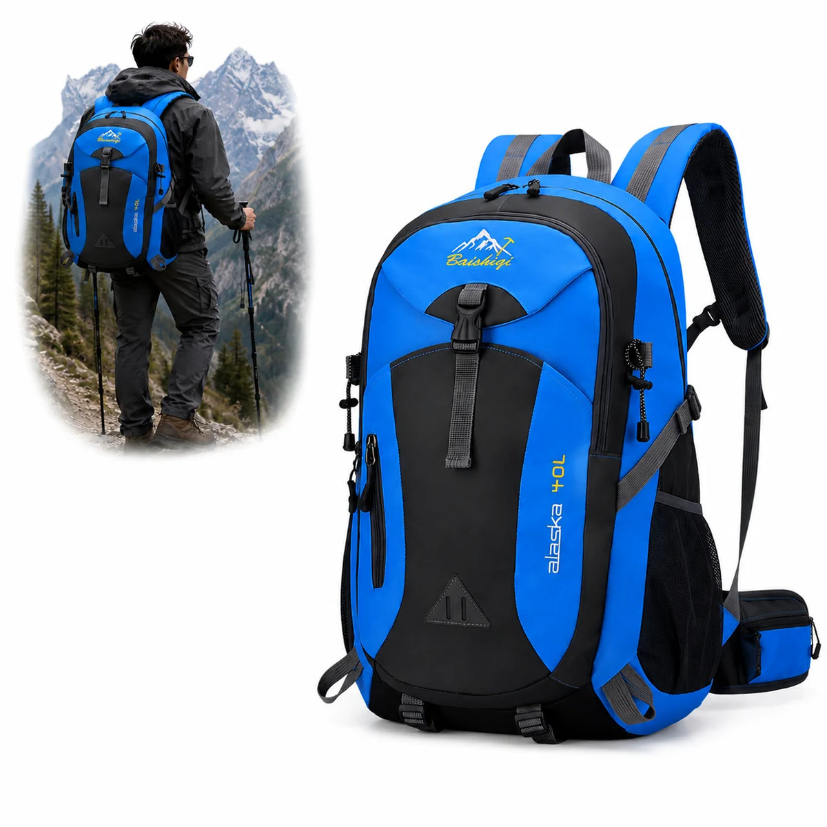 Trekkingrucksack 40L Wanderrucksack Wasserdicht GerÀumig Outdoor,Camping & Reise
