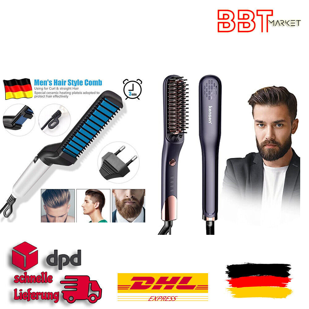 Beard Straightener Comb for Men Electric Hair Straightener Beard Brush Fast NEW