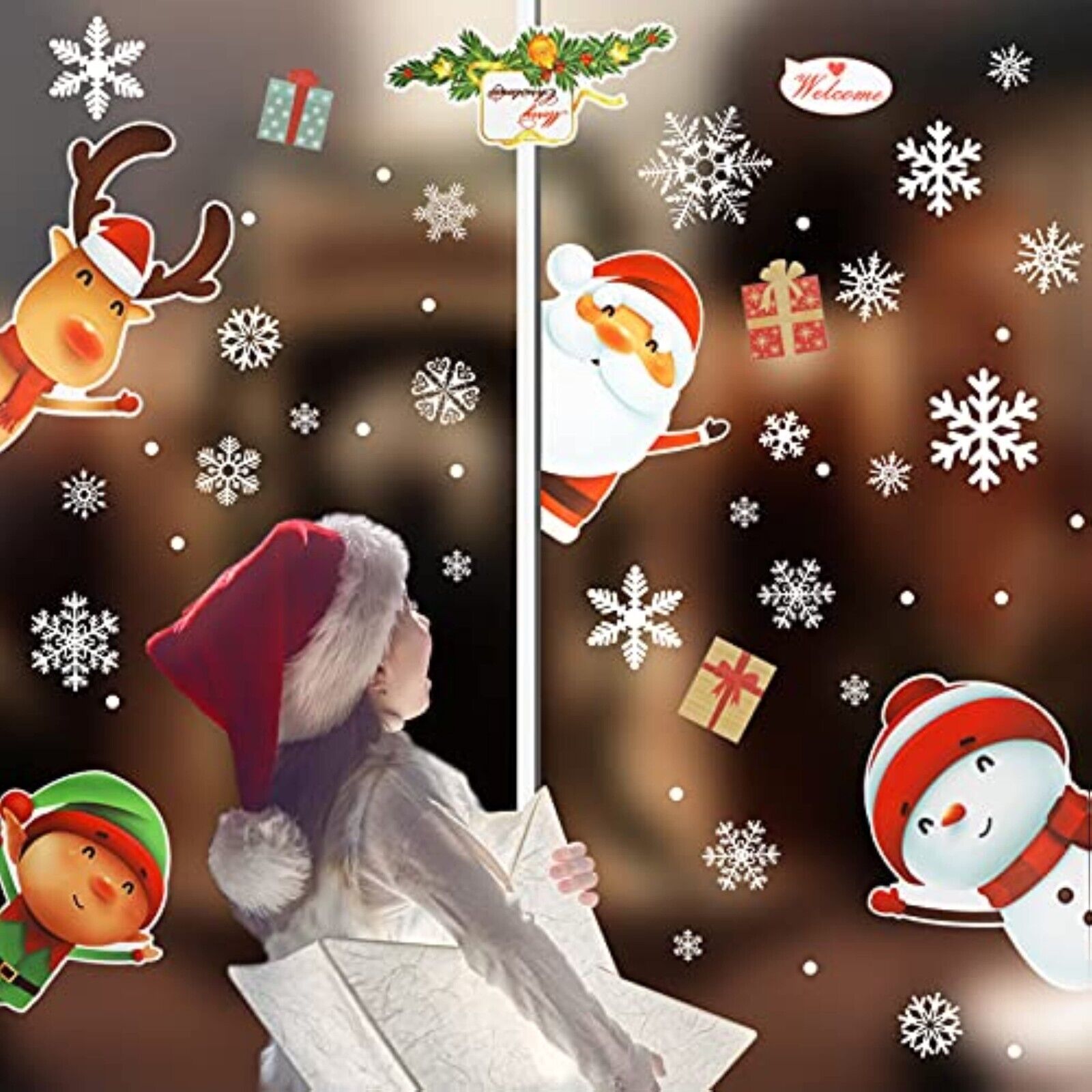 103 Snowflake Window Decoration Christmas Window Stickers Window Pictures