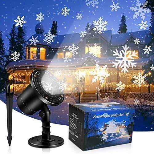 LED Schneeflocken Projektor – Wasserdichtes Weihnachts-Außenlicht für Garten, Haus & Deko