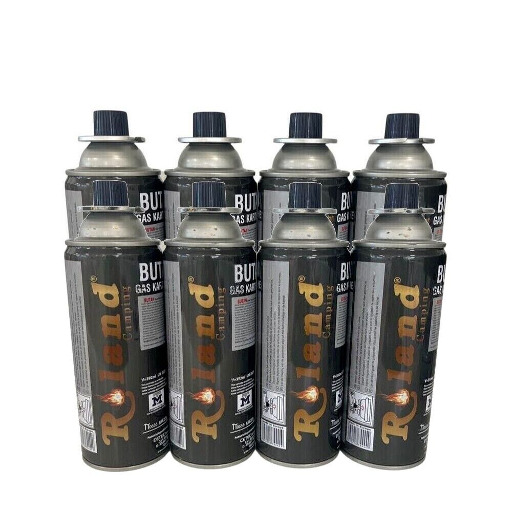 8-pack butane gas cartridges, Bunsen burner, camping stove, gas stove 227g